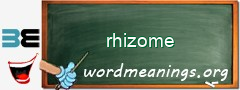 WordMeaning blackboard for rhizome